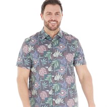 Kangaroo Poo Mens Printed Hawaiian Short Sleeve Shirt Multi H