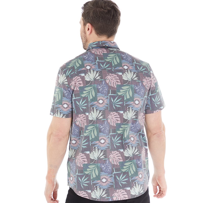 Kangaroo Poo Mens Printed Hawaiian Short Sleeve Shirt Multi H