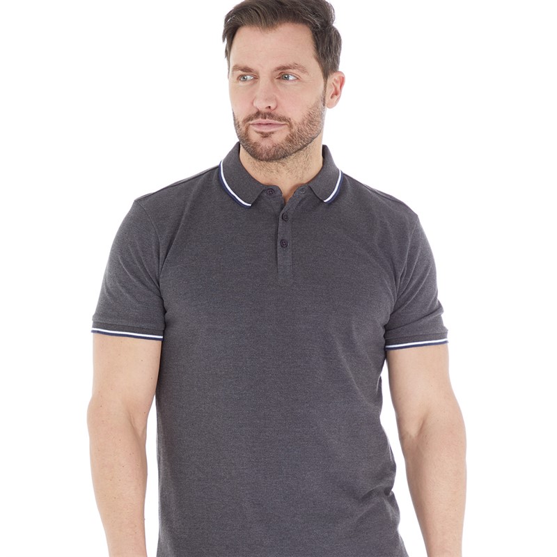 Kangaroo Poo Mens Pique Polo Shirt Charcoal