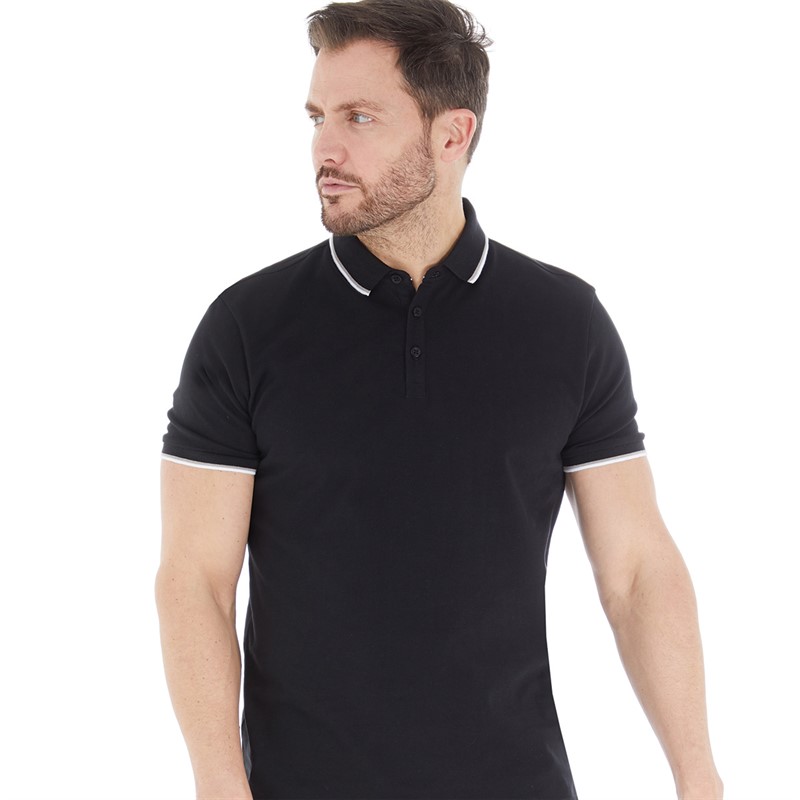 Buy Kangaroo Poo Mens Pique Polo Shirt Black