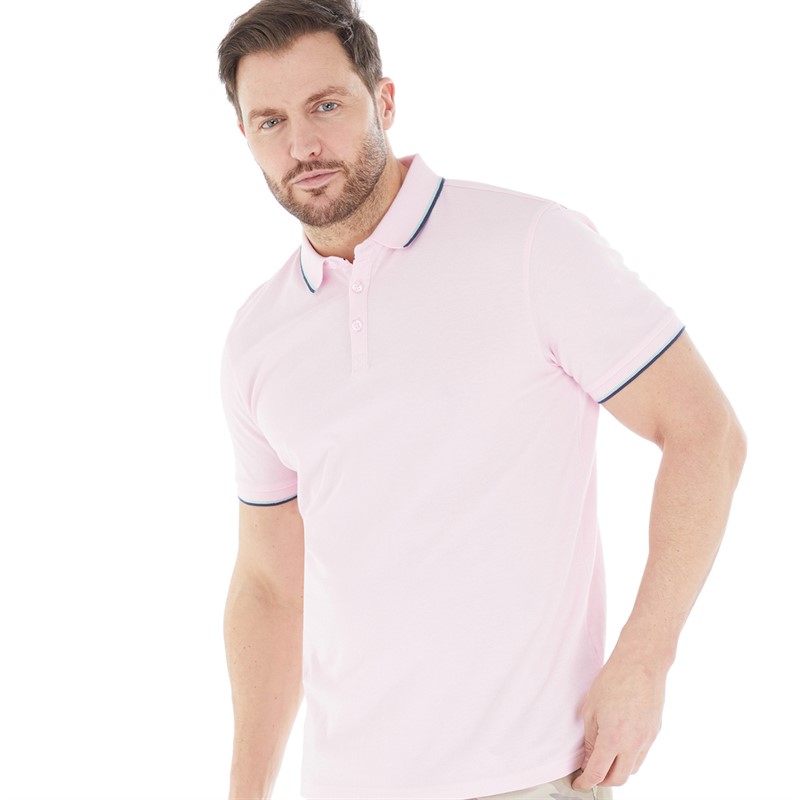 Kangaroo Poo Mens Pique Polo Shirt Pink