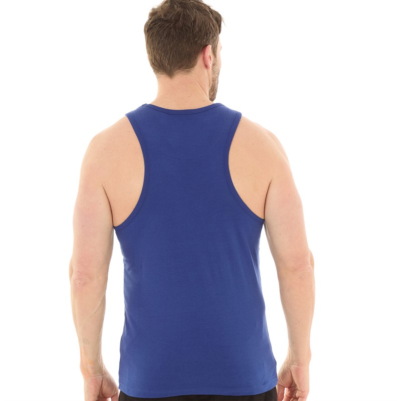 Kangaroo Poo Mens Muscle Back Vest Bellweather Blue