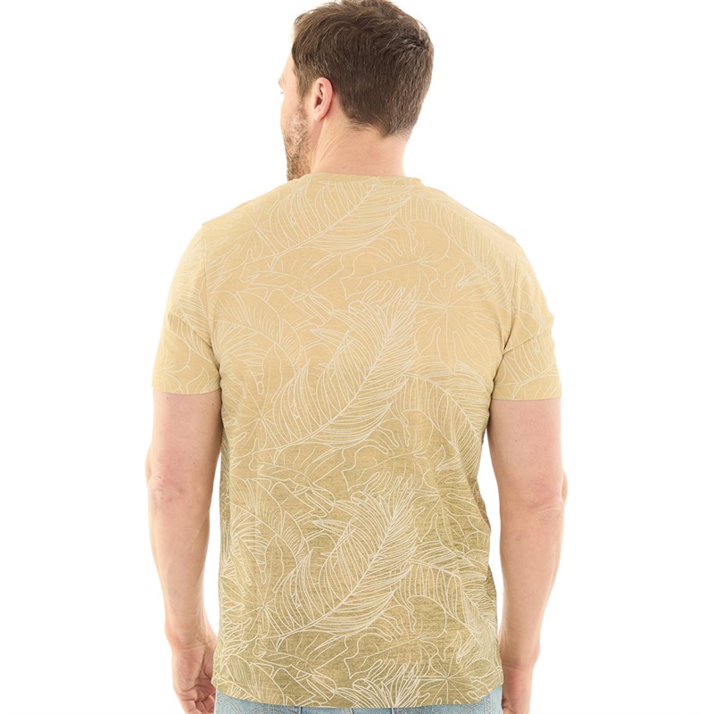 Kangaroo Poo Mens Gradient Tropical T-Shirt Khaki