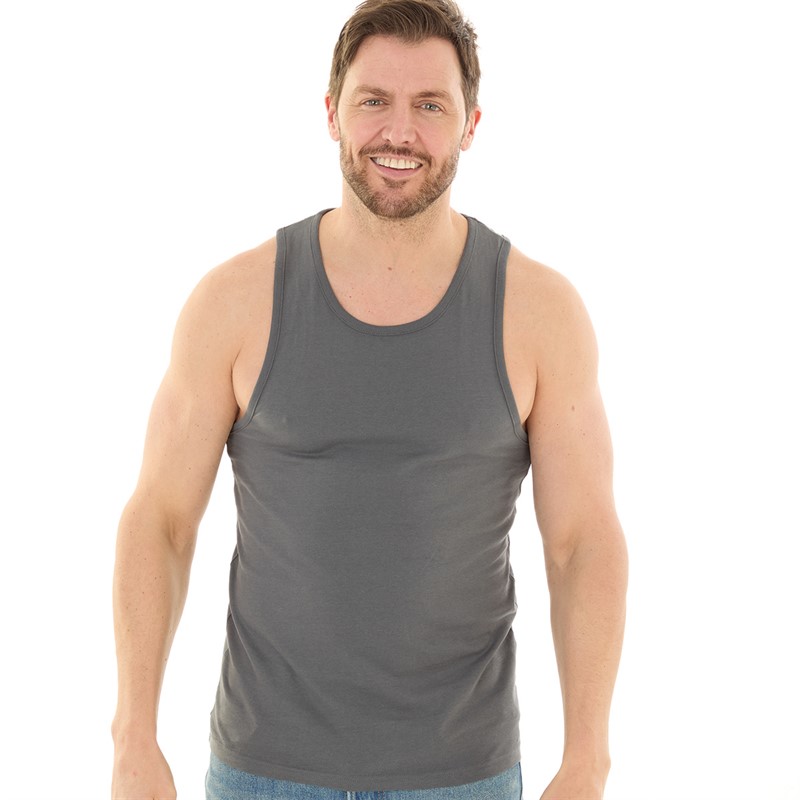 Kangaroo Poo Mens Muscle Back Vest Iron Gate