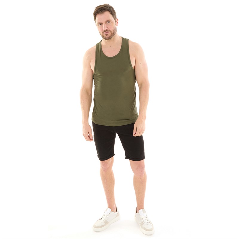 Kangaroo Poo Mens Muscle Back Vest Khaki