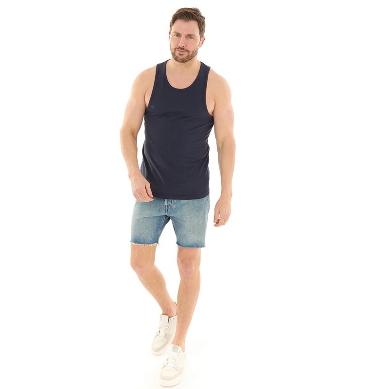 Kangaroo Poo Mens Muscle Back Vest Navy