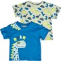 Kangaroo Poo Boys Infant Dinosaur Two Pack T-Shirts Cobalt/Surf Spray