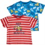 Kangaroo Poo Infant Boys Tractor Two Pack T-Shirts Navy/Red