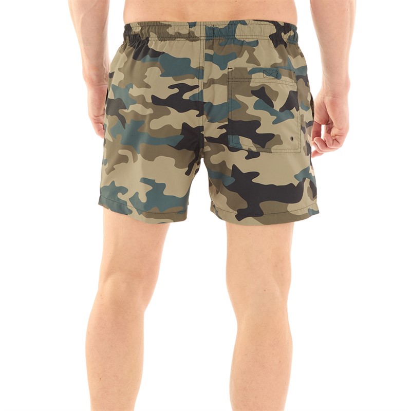 Kangaroo Poo Mens Camo Swim Shorts Khaki Camo