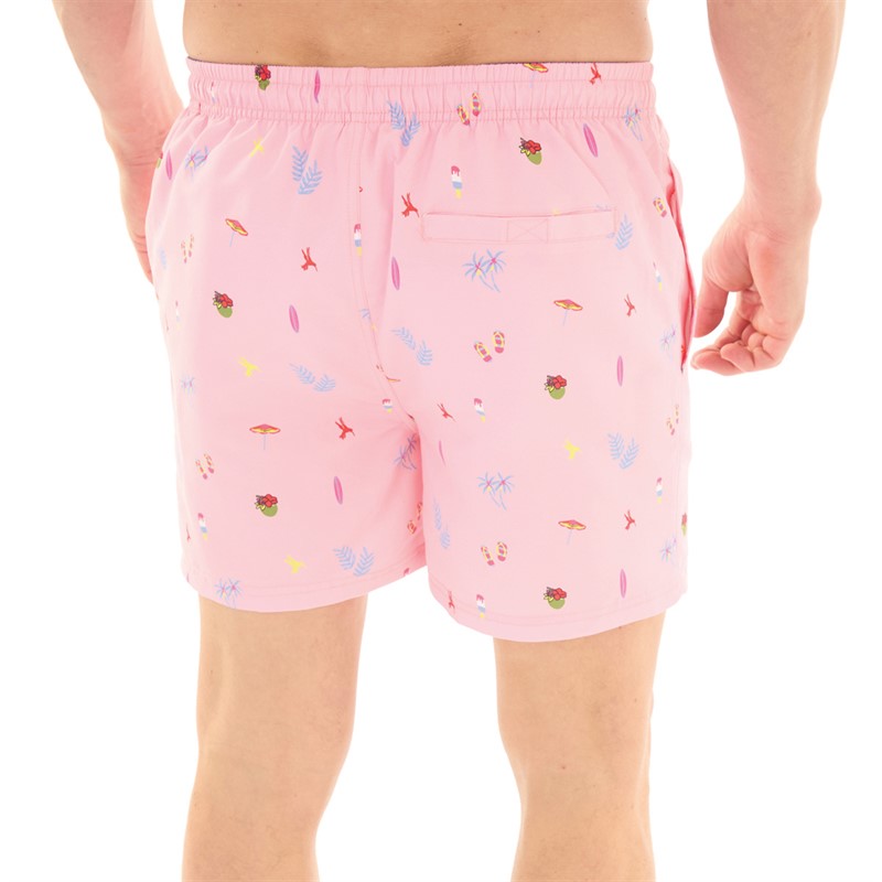 Kangaroo Poo Mens All Over Print Swim Shorts Pink AOP