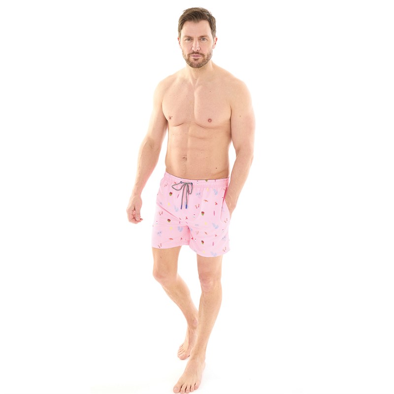 Kangaroo Poo Mens All Over Print Swim Shorts Pink AOP