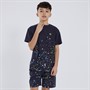 Kangaroo Poo Boys Splatter Print T-Shirt And Shorts Set Navy