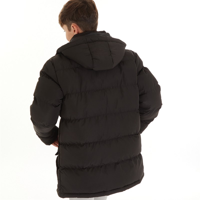 Kangaroo Poo Boys Hooded Puffer Jacket Black