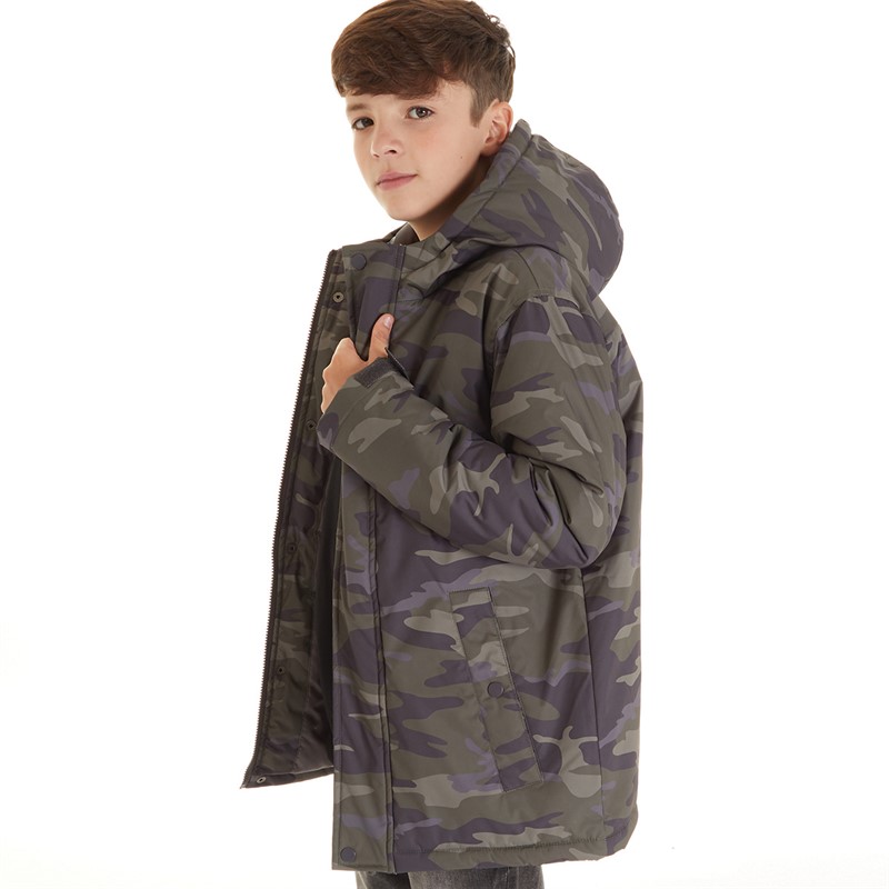 Kangaroo Poo Boys Shower Proof Camo Jacket Green Camo