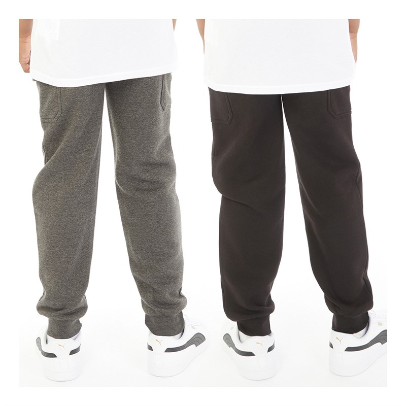 Kangaroo Poo Boys Two Pack Cargo Joggers Black/Charcoal Marl