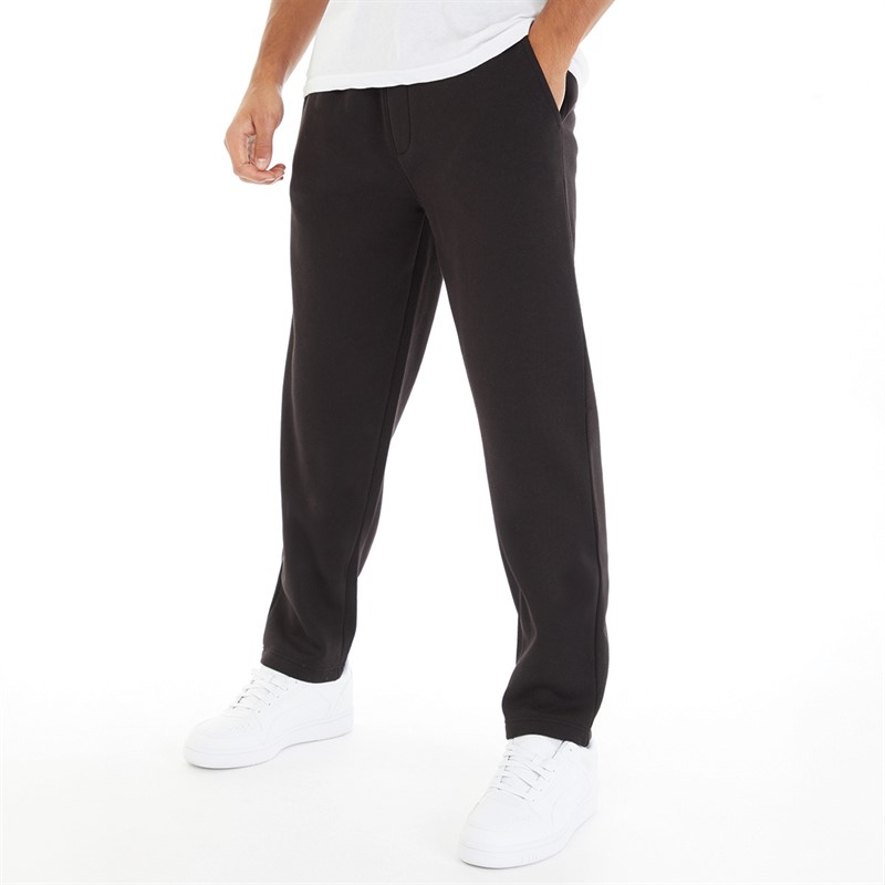 Kangaroo Poo Mens Open Hem Joggers Black