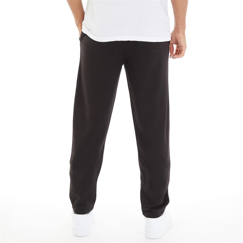 Kangaroo Poo Mens Open Hem Joggers Black