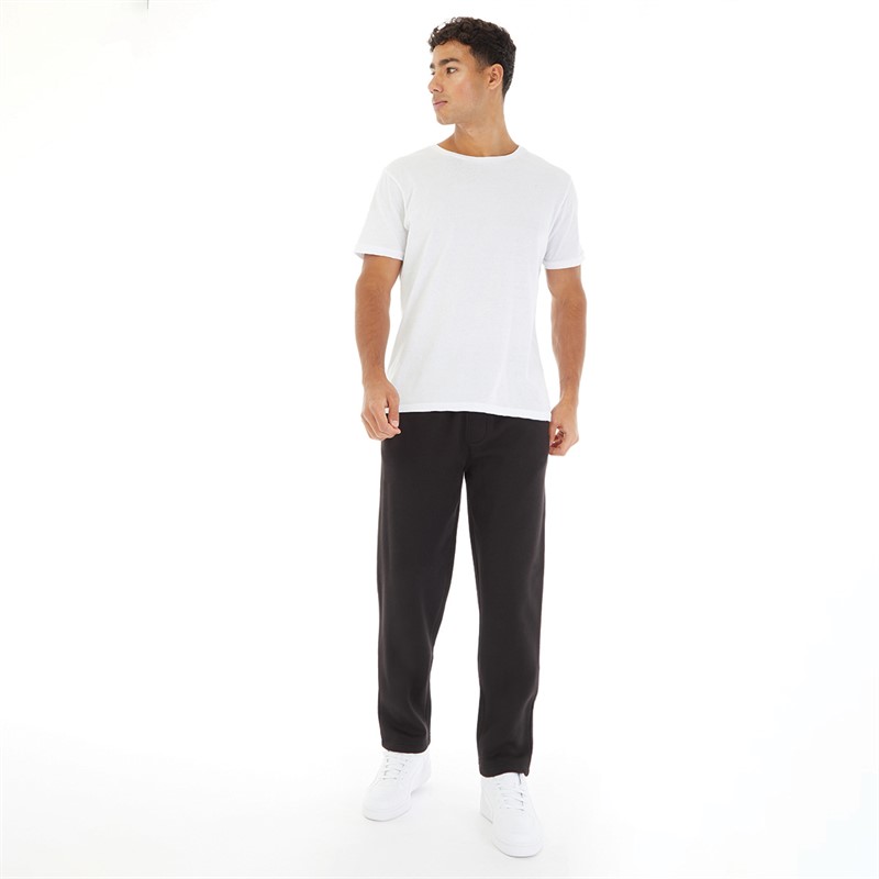 Kangaroo Poo Mens Open Hem Joggers Black