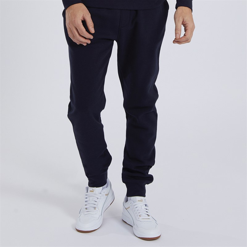 Kangaroo Poo Mens Regular Fit Cuffed Fleece Joggers Navy