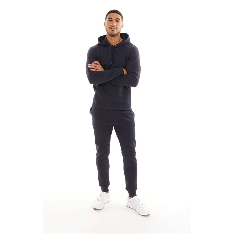 Kangaroo Poo Mens Regular Fit Cuffed Fleece Joggers Navy