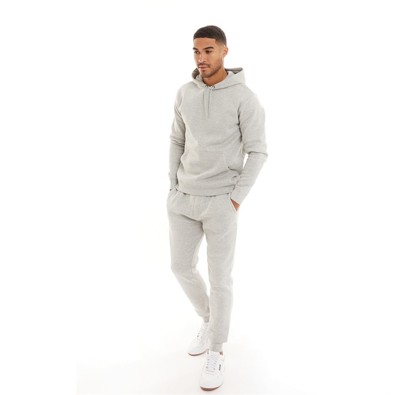 Kangaroo Poo Mens Fleece Hoodie Grey Marl