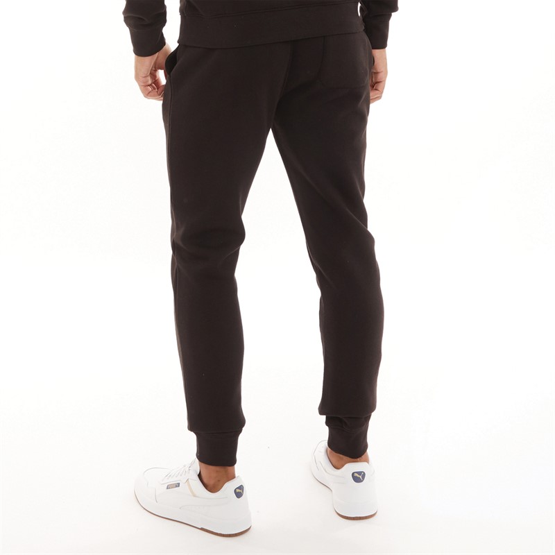 Kangaroo Poo Mens Regular Fit Cuffed Fleece Joggers Black