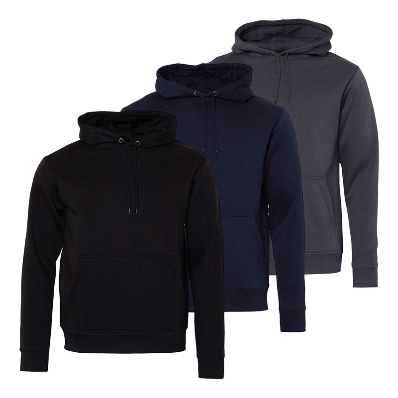 Kangaroo Poo Mens Three Pack Fleece Hoodies Black/Navy/Magnet