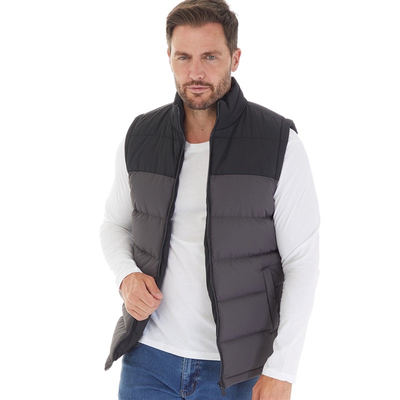 Kangaroo Poo Mens Padded Gilet Black/Charcoal