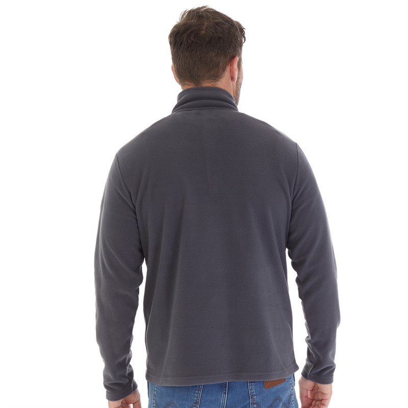 Kangaroo Poo Mens 1/4 Zip Microfleece Top Charcoal