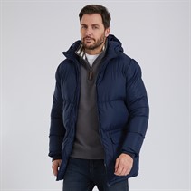 Kangaroo Poo Mens Hooded Padded Jacket Navy