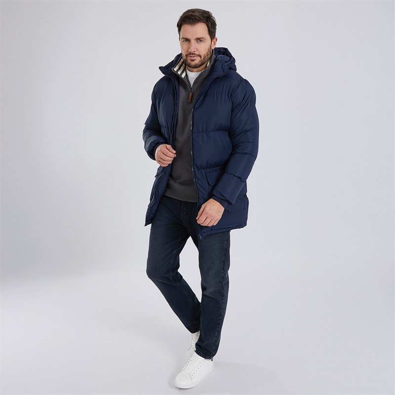 Kangaroo Poo Mens Hooded Padded Jacket Navy