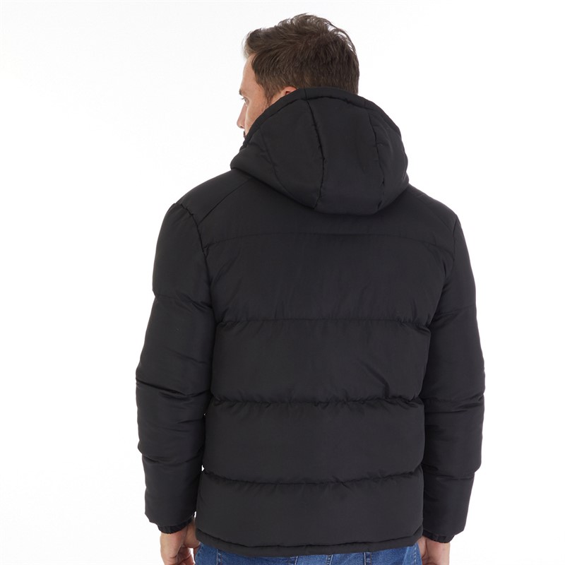 Kangaroo Poo Mens Hooded Padded Jacket Black