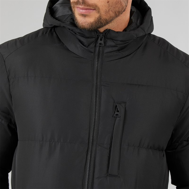 Kangaroo Poo Mens Hooded Padded Jacket Black