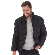 Kangaroo Poo Mens Puffer Jacket Black/Orange