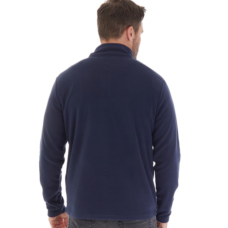 Kangaroo Poo Mens 1/4 Zip Microfleece Top Navy