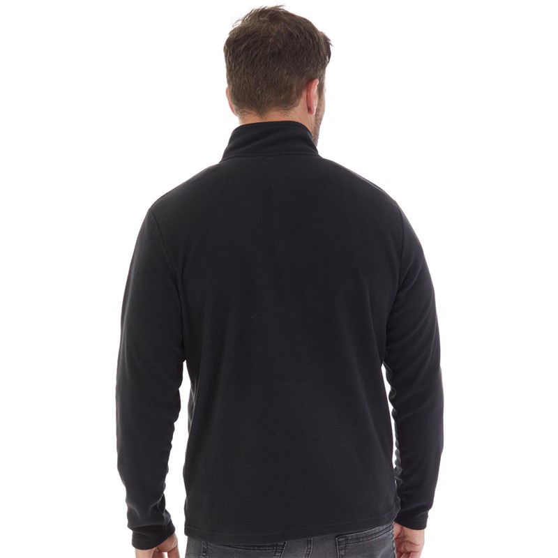 Kangaroo Poo Mens 1/4 Zip Microfleece Top Black