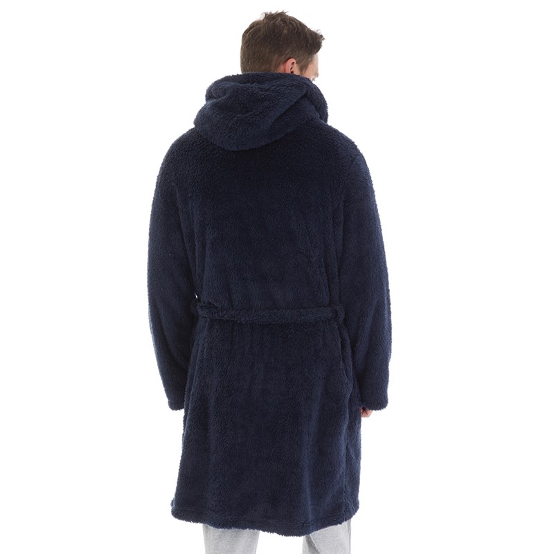 Kangaroo Poo Mens Hooded Robe Navy