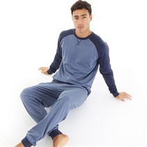 Kangaroo Poo Mens Loungewear Set Blue Marl/Navy