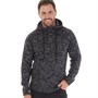 Kangaroo Poo Mens Hooded Button Neck Sweater Black