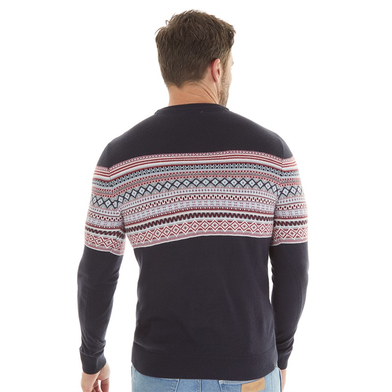 Kangaroo Poo Mens Fairisle Sweater Navy/Multi