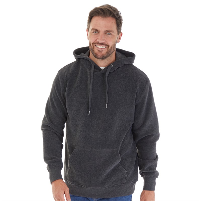 Kangaroo Poo Mens Polar Fleece Hoodie Charcoal