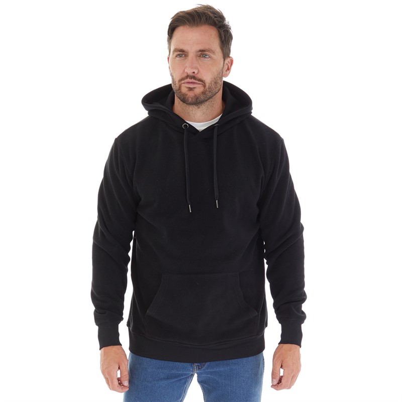 Kangaroo Poo Mens Polar Fleece Hoodie Black