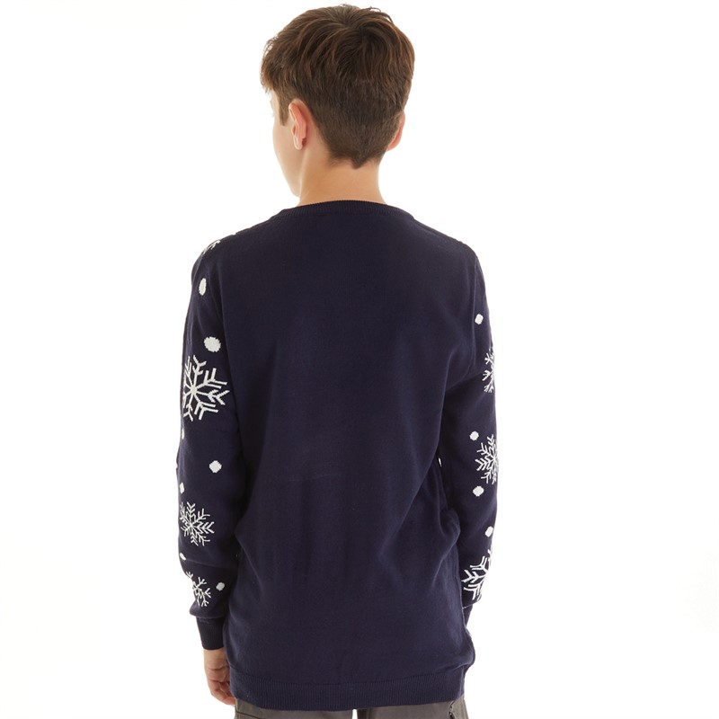 Kangaroo Poo Boys Christmas Jumper Navy