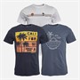 Kangaroo Poo Mens Three Pack Graphic T-Shirts Navy/White/Blue