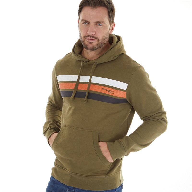 Kangaroo Poo Mens Hoodie Khaki