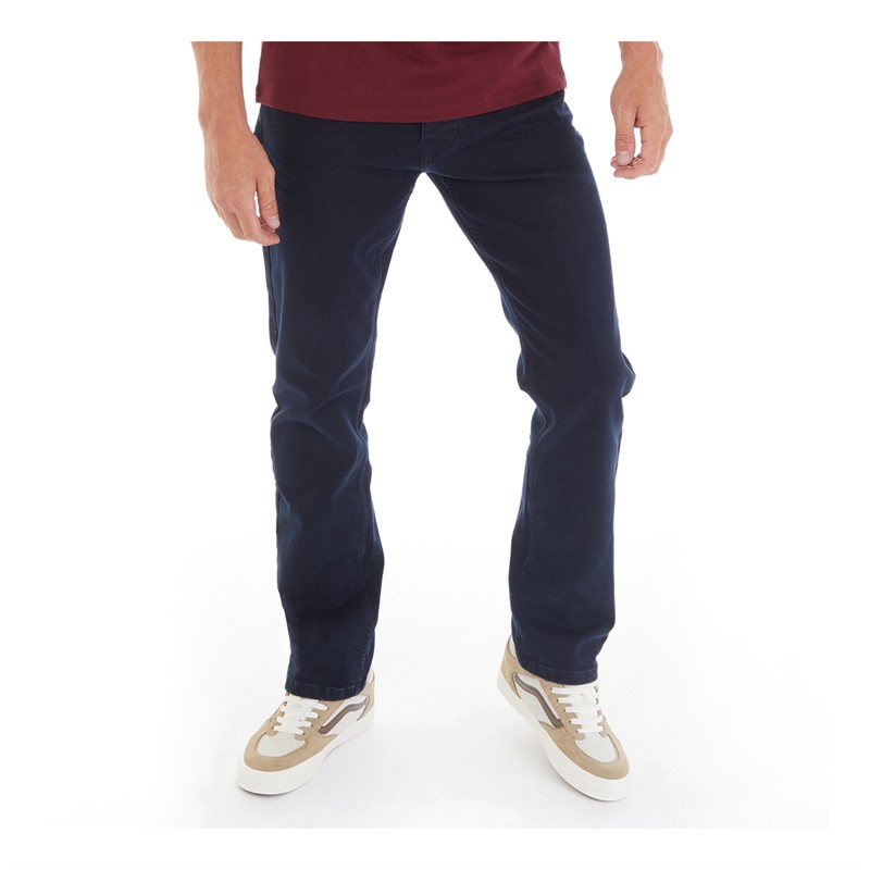 Kangaroo Poo Mens Straight Fit Denim Jeans Blue/Black