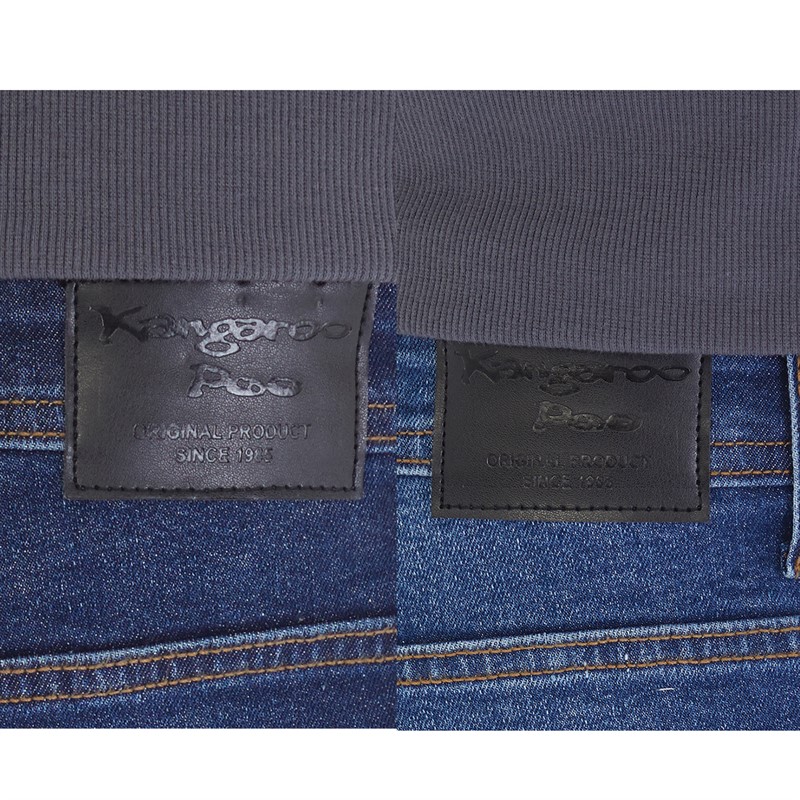 Kangaroo Poo Mens Two Pack Straight Fit Denim Jeans Dark Wash/Mid Wash