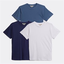 Kangaroo Poo Boys Plain Three Pack T-Shirts White/Navy/Indigo