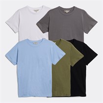 Kangaroo Poo Boys Five Pack Plain T-Shirts Multi