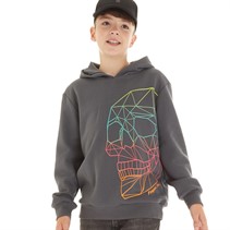 Kangaroo Poo Boys Skull Hoodie Grey